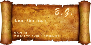 Baur Gerzson névjegykártya